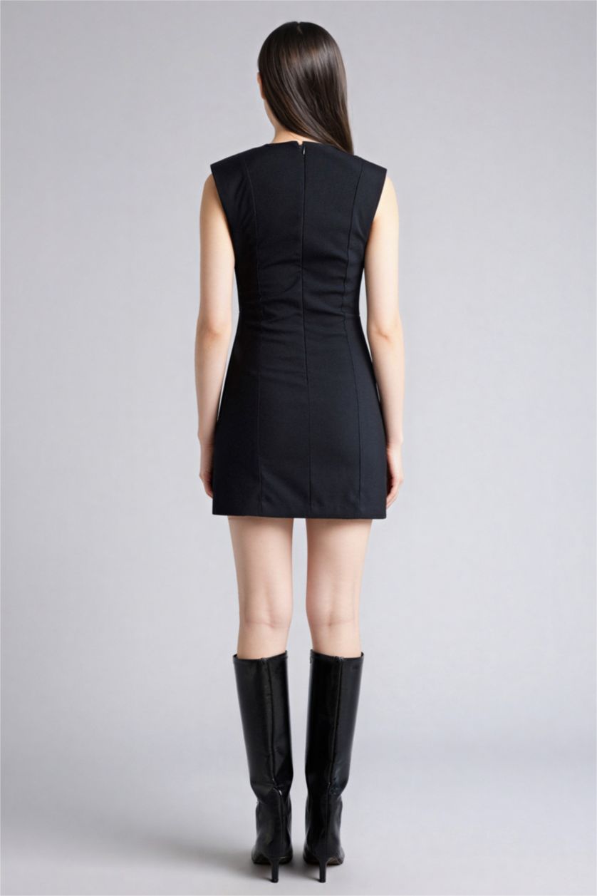 Woman NAVY Bodycon Dog Collar Dress