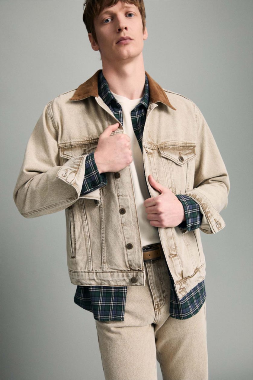 رجال بيج جاكيت قطن قصة عادية