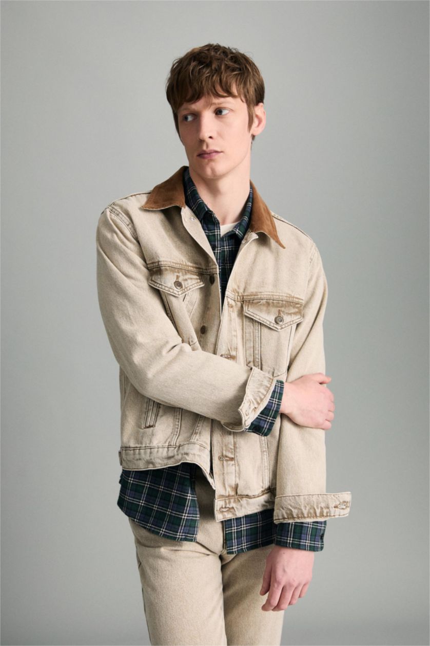 رجال بيج جاكيت قطن قصة عادية