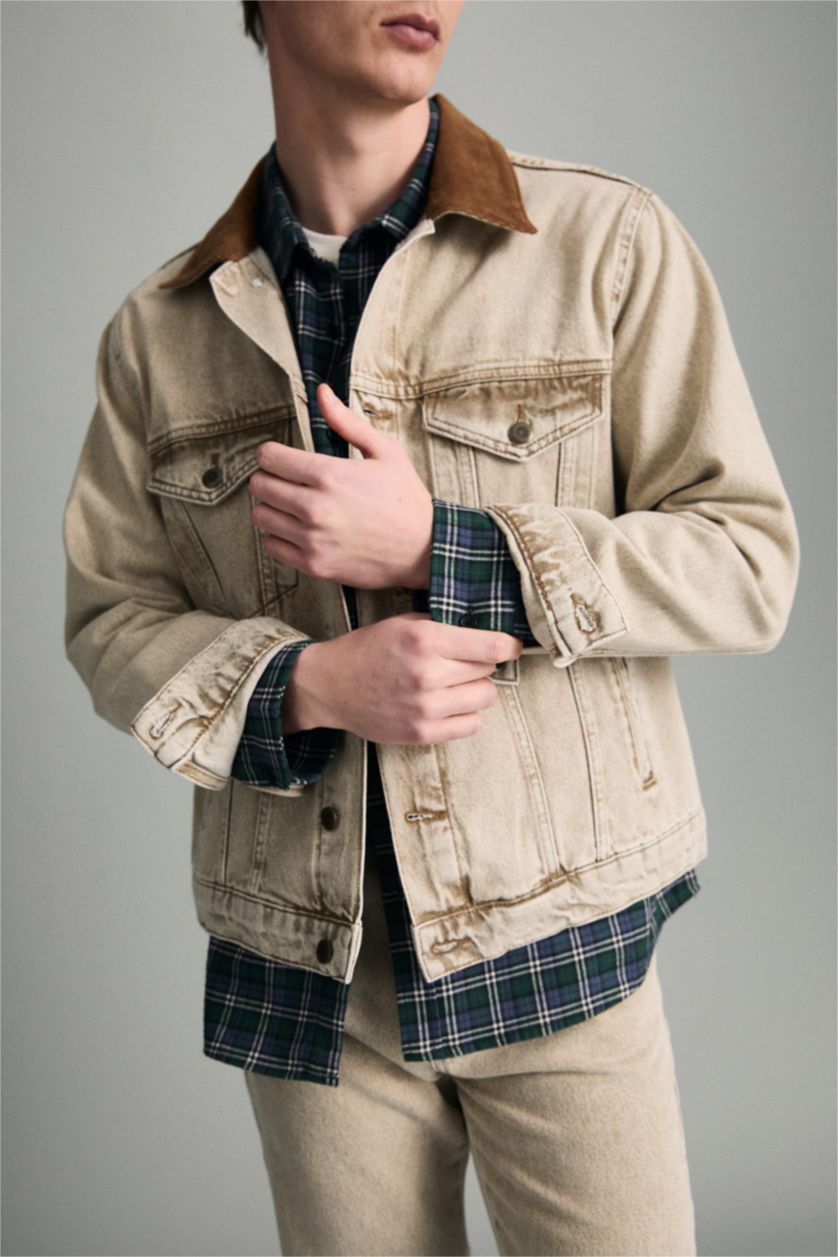 رجال بيج جاكيت قطن قصة عادية