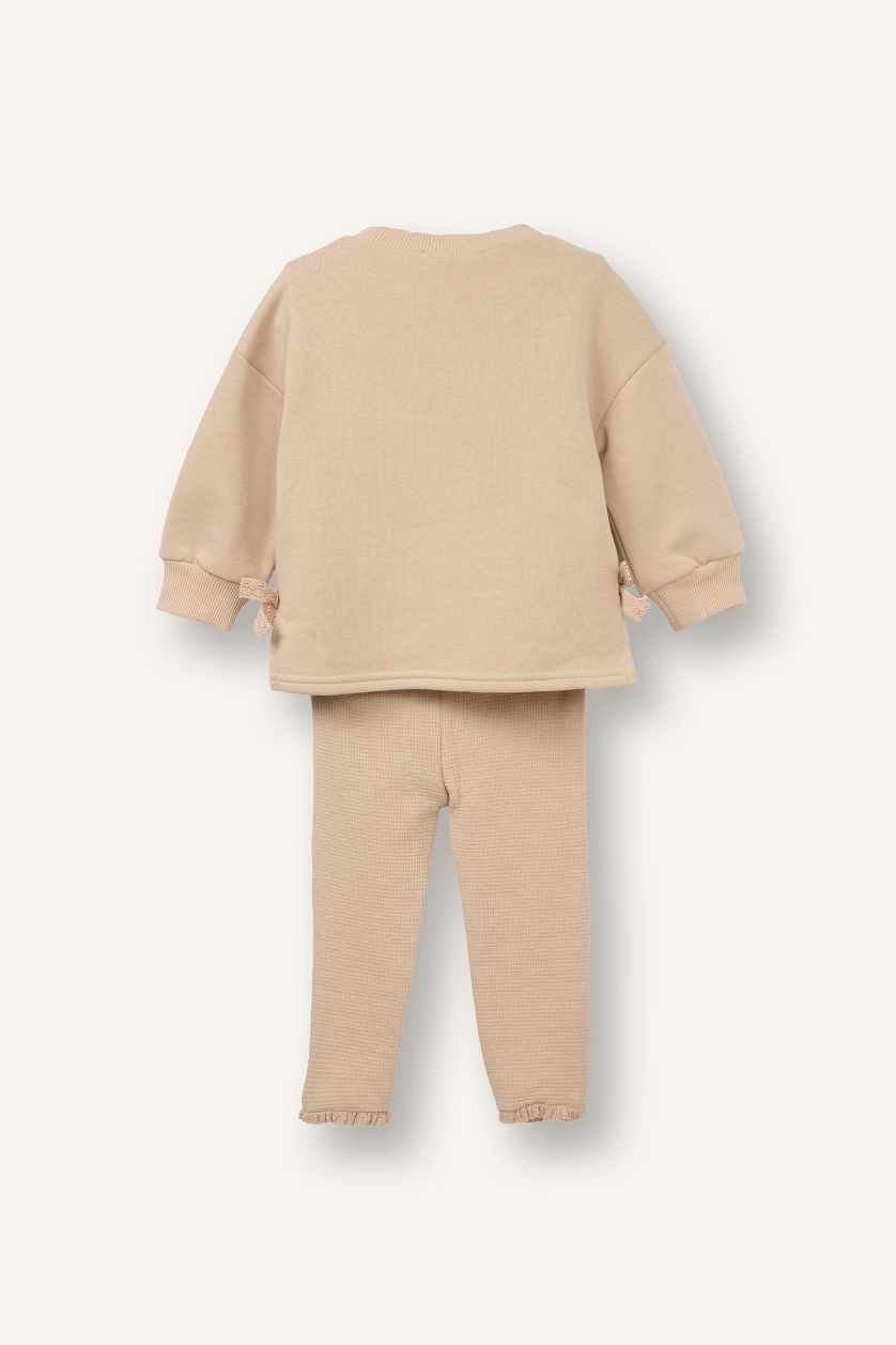 طفلة صغيرة اللون الحجري سيت بيبي بناتي - قطعتين