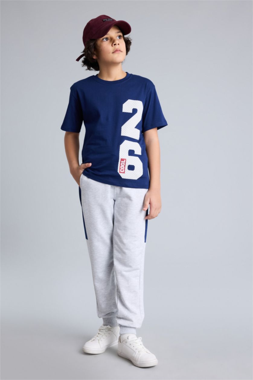 Erkek Çocuk - Genç Erkek Lacivert Tişört Eşofman Altı 2'li Takım Erkek Çocuk