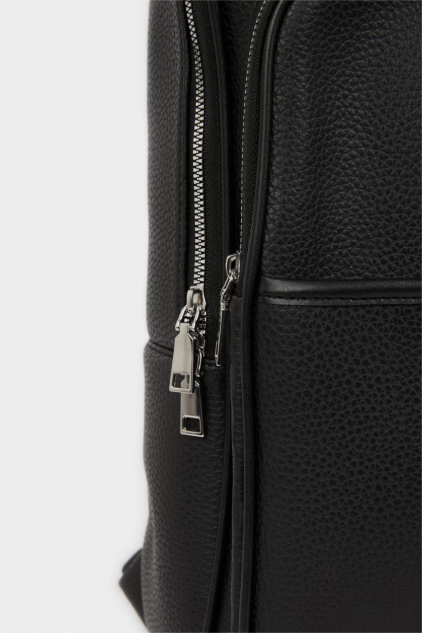 Erkek Siyah Erkek Suni Deri Sırt Çantası