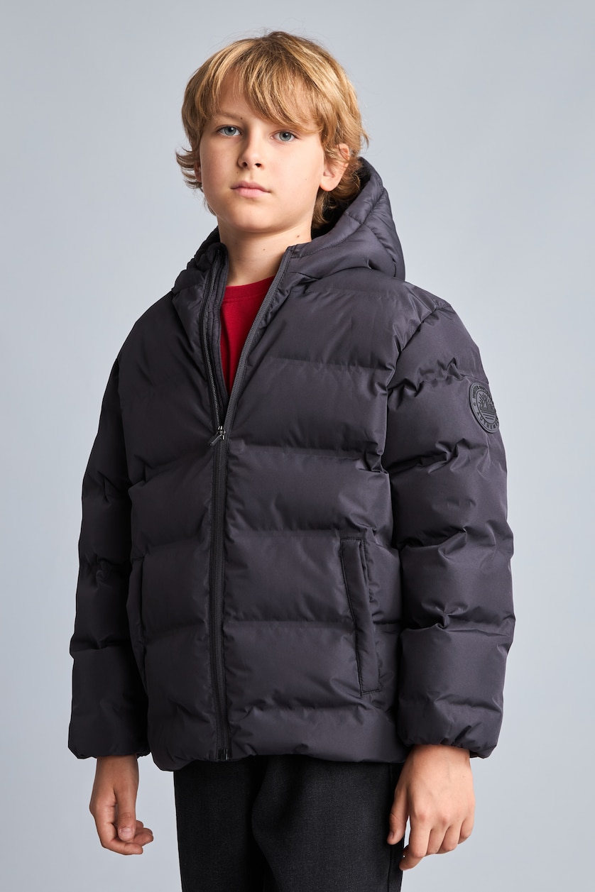 Young Boys - Teen Boys Black Boy Hooded Puffer Jacket