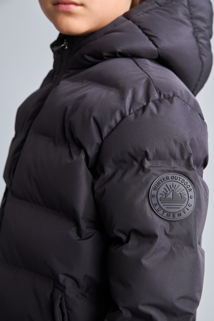 Young Boys - Teen Boys Black Boy Hooded Puffer Jacket