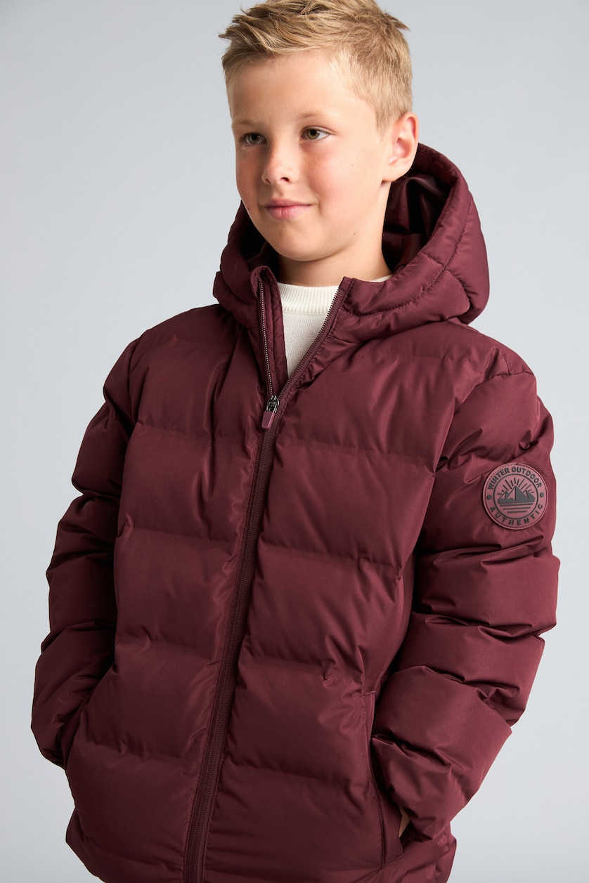 Young Boys - Teen Boys Dark Bordeaux Boy Hooded Puffer Jacket