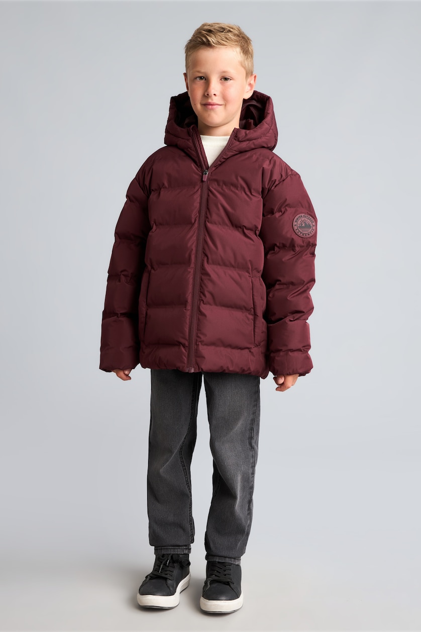 Young Boys - Teen Boys Dark Bordeaux Boy Hooded Puffer Jacket