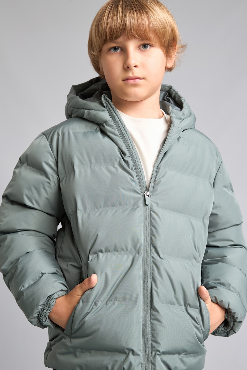 Young Boys - Teen Boys Green Boy Hooded Puffer Jacket