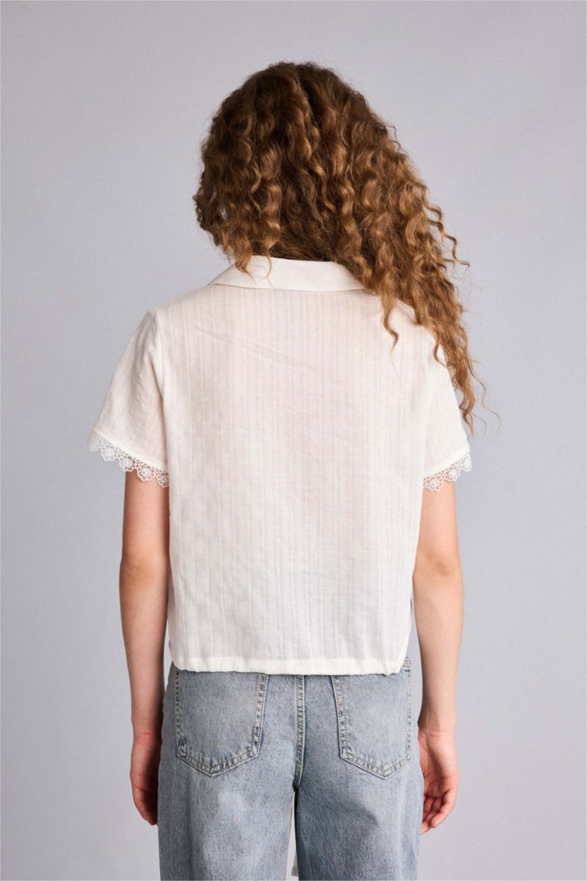 نساء اوف وايت قميص نص ردن قصة عادية بياخة بيبي