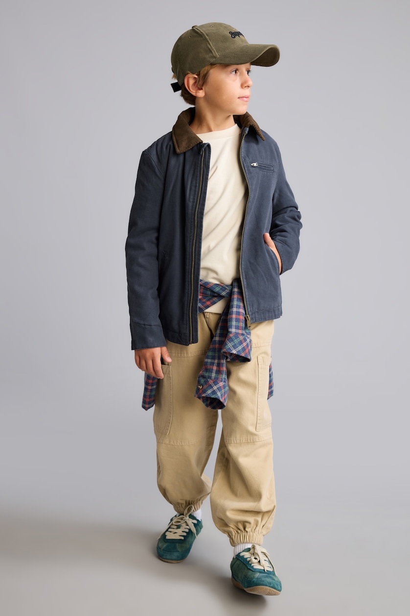Young Boys - Teen Boys Light Navy Boy Polo Collar Puffer Jacket