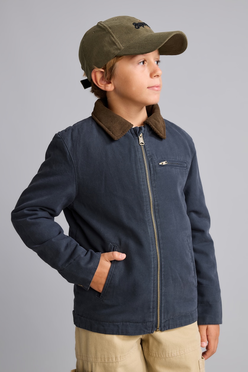 Young Boys - Teen Boys Light Navy Boy Polo Collar Puffer Jacket