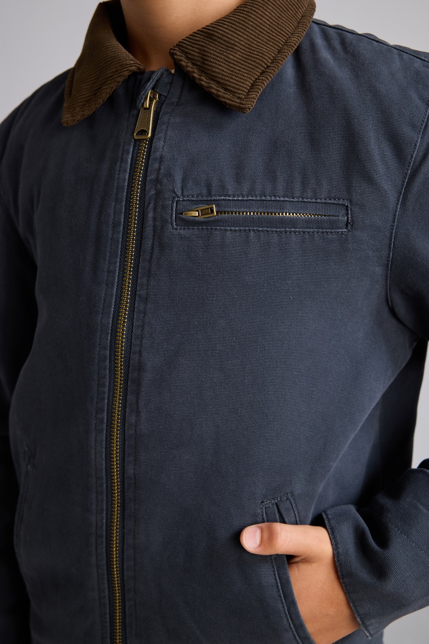 Young Boys - Teen Boys Light Navy Boy Polo Collar Puffer Jacket