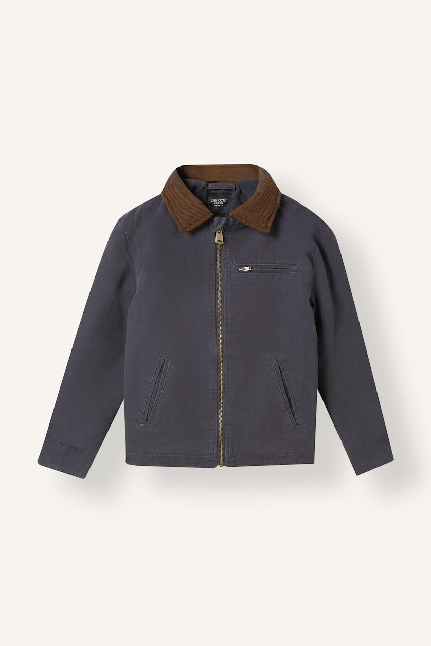 Young Boys - Teen Boys Light Navy Boy Polo Collar Puffer Jacket