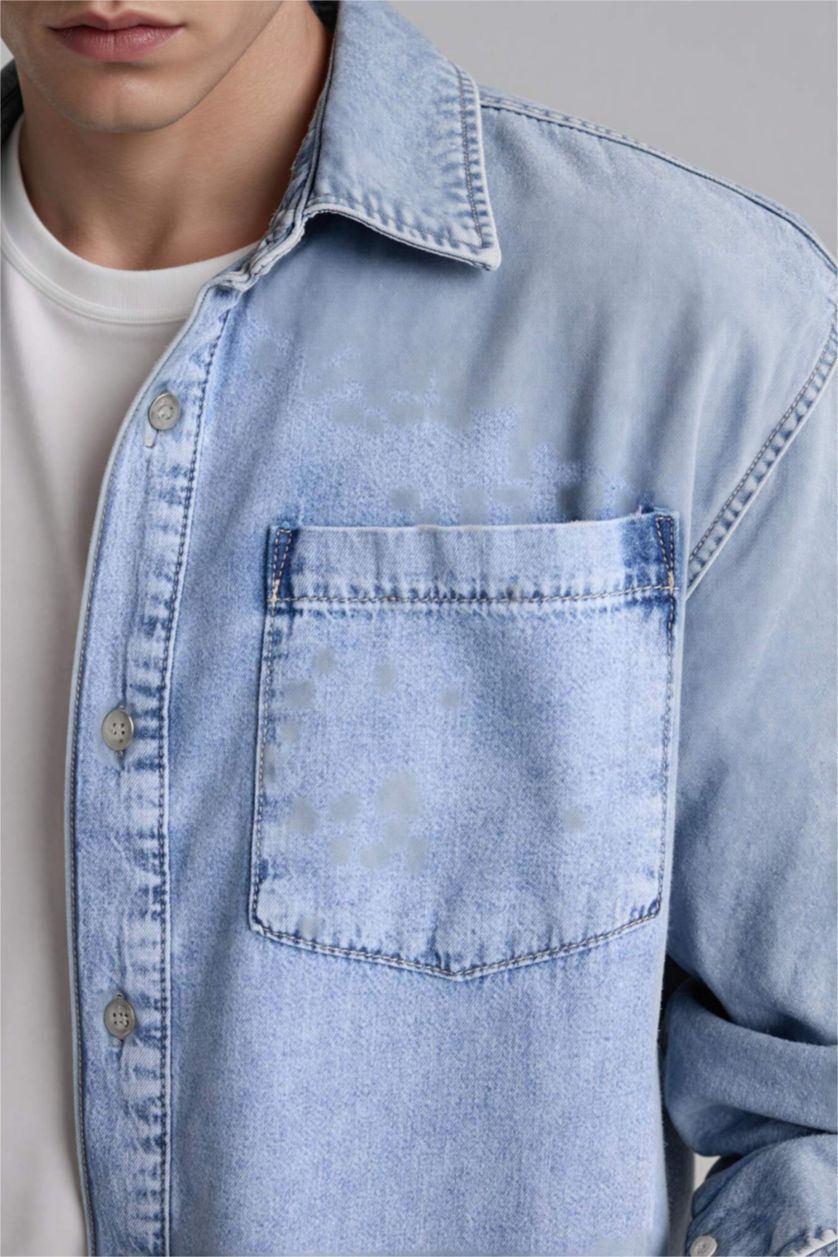 رجال أزرق فاتح Man Long Sleeve Shirt