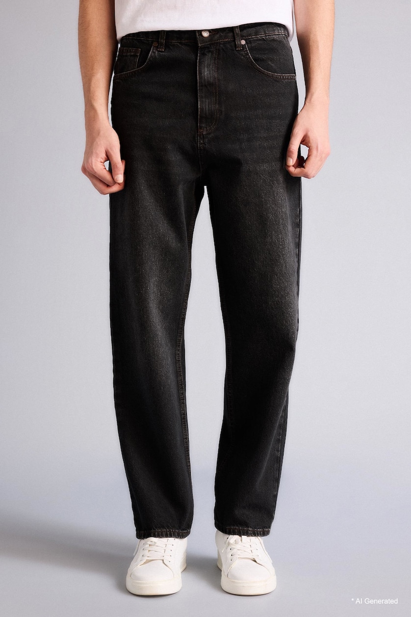 Erkek Antrasit Baggy Fıt Jean