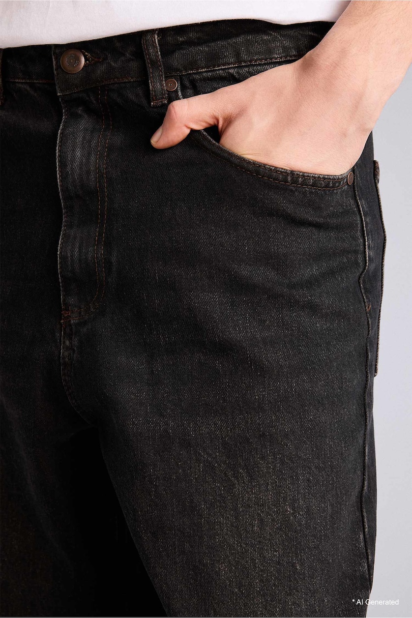 Erkek Antrasit Baggy Fıt Jean