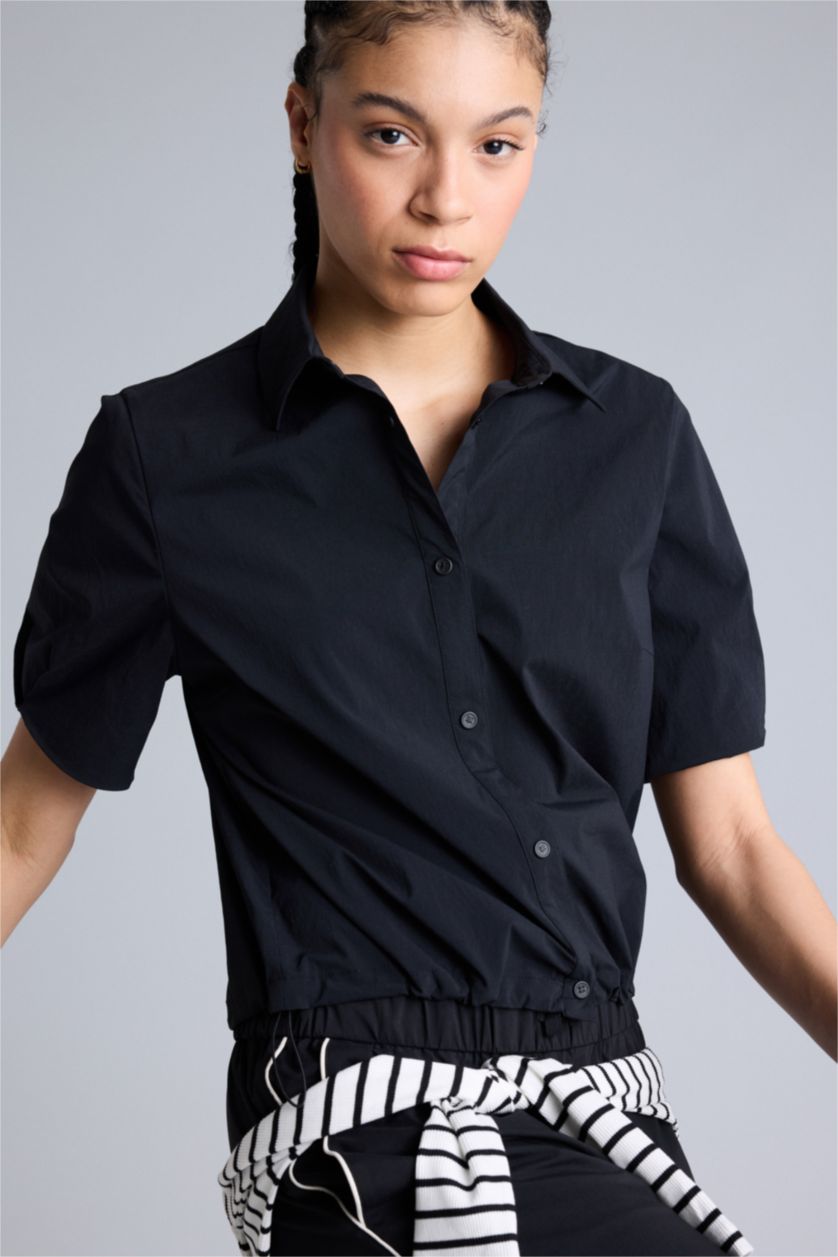 Kadın Siyah Kısa Kollu Gömlek