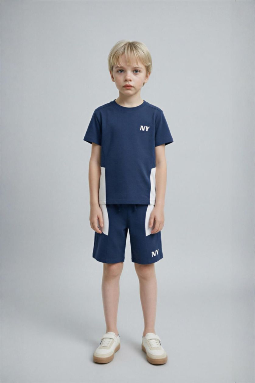 Erkek Çocuk - Genç Erkek Lacivert Sweatshirt Kumaşı 2'li Takım Erkek Çocuk