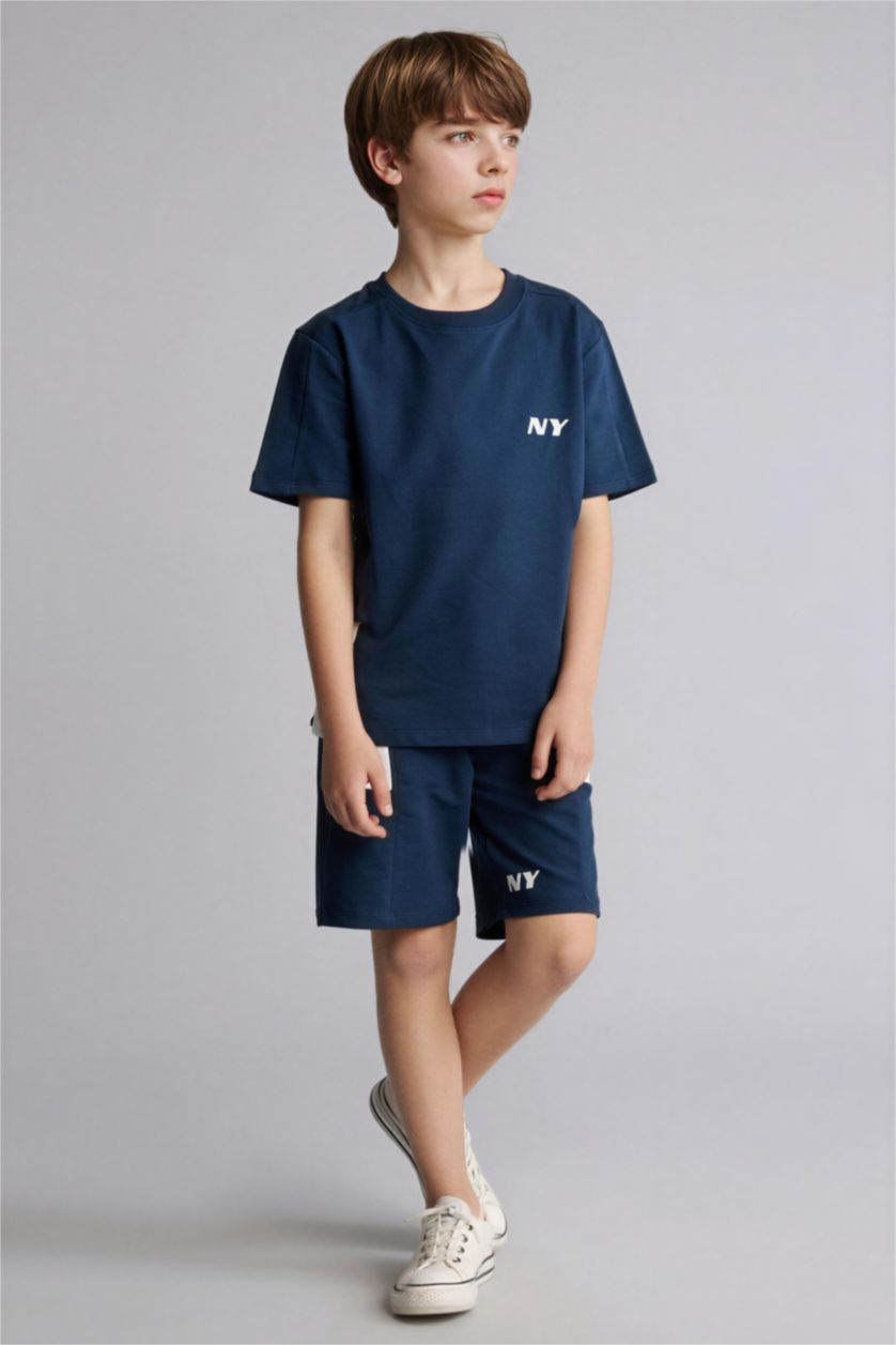 BOYS & TEENS NAVY Boy Sweatshirt Fabric 2 Piece Set