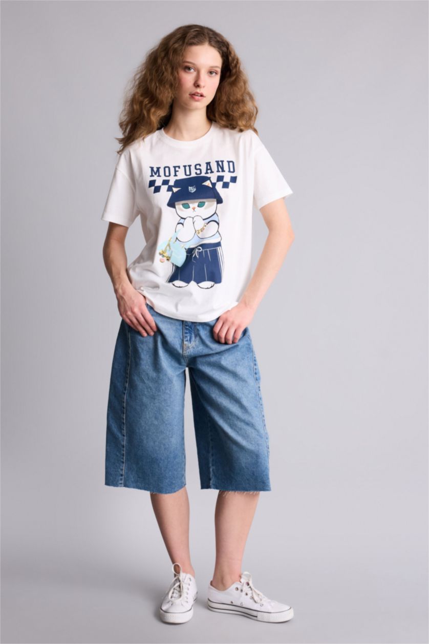 Kadın Kırık Beyaz MOFUSAND Oversıze Tişört