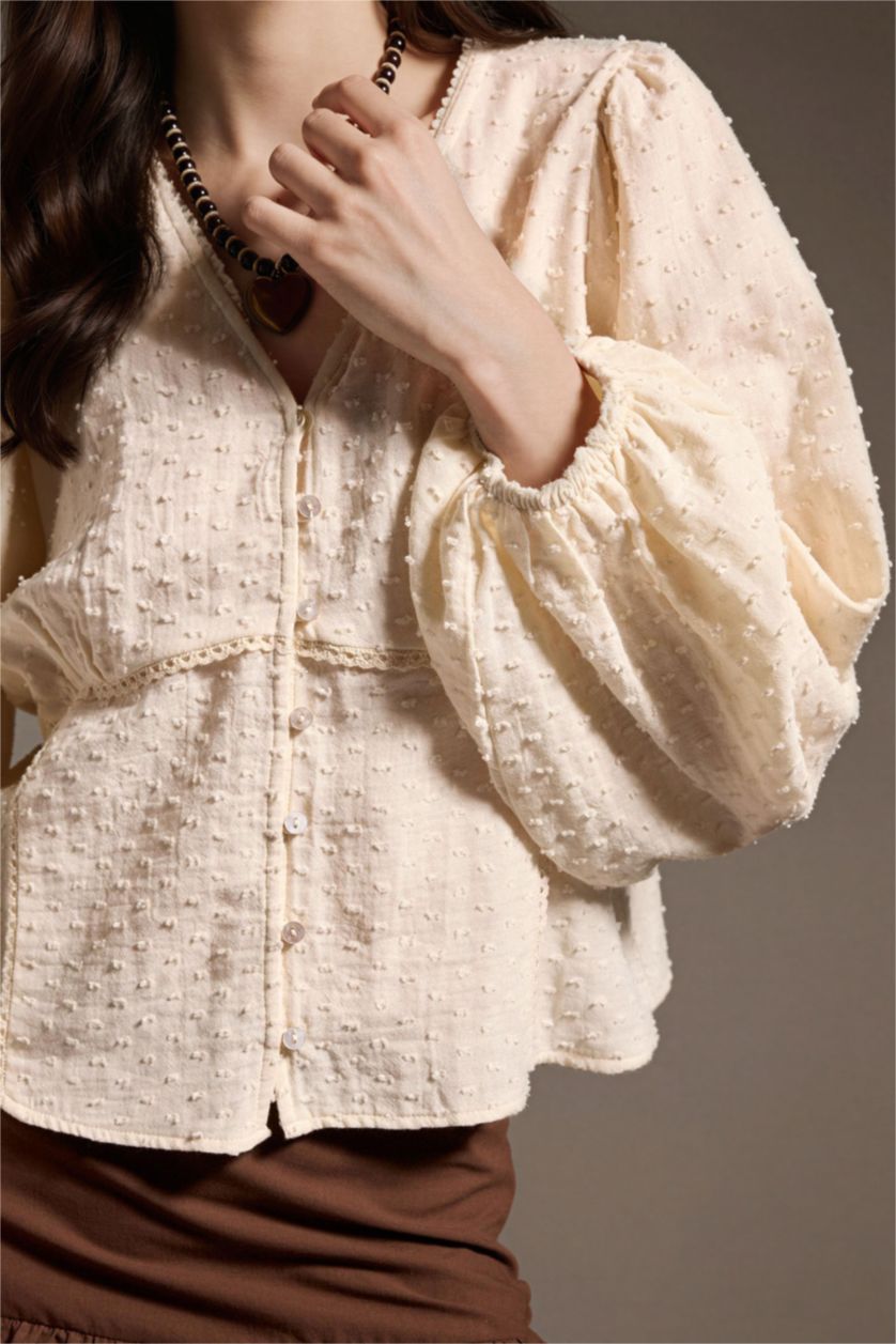 FEMME Écru Tunique en mousseline Coupe régulière