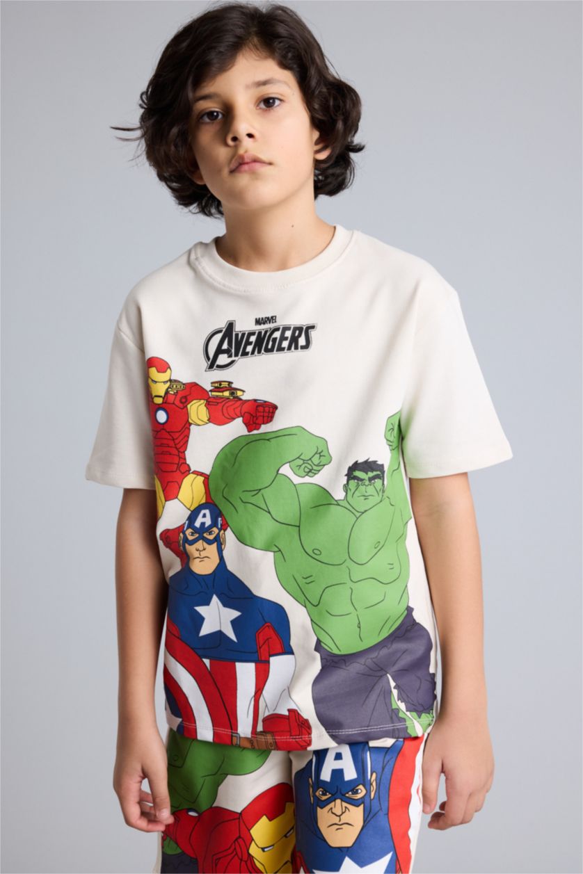 Boys & Teens Beige سيت ولادي من مارفل افنجرز - قطعتين