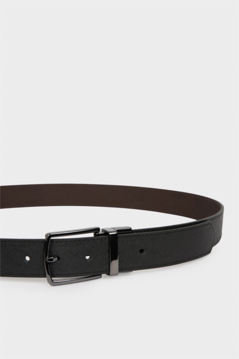 Erkek Karma Erkek Dikdörtgen Toka Suni Deri Jean Kemeri