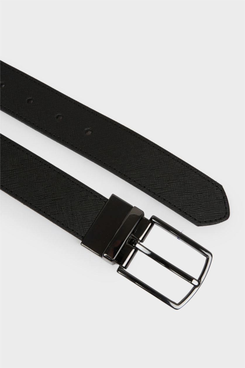 Erkek Karma Erkek Dikdörtgen Toka Suni Deri Jean Kemeri