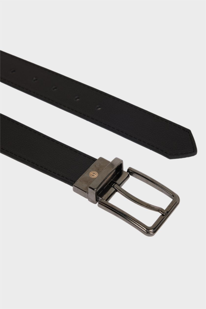 Erkek Karma Erkek Dikdörtgen Toka Suni Deri Jean Kemeri