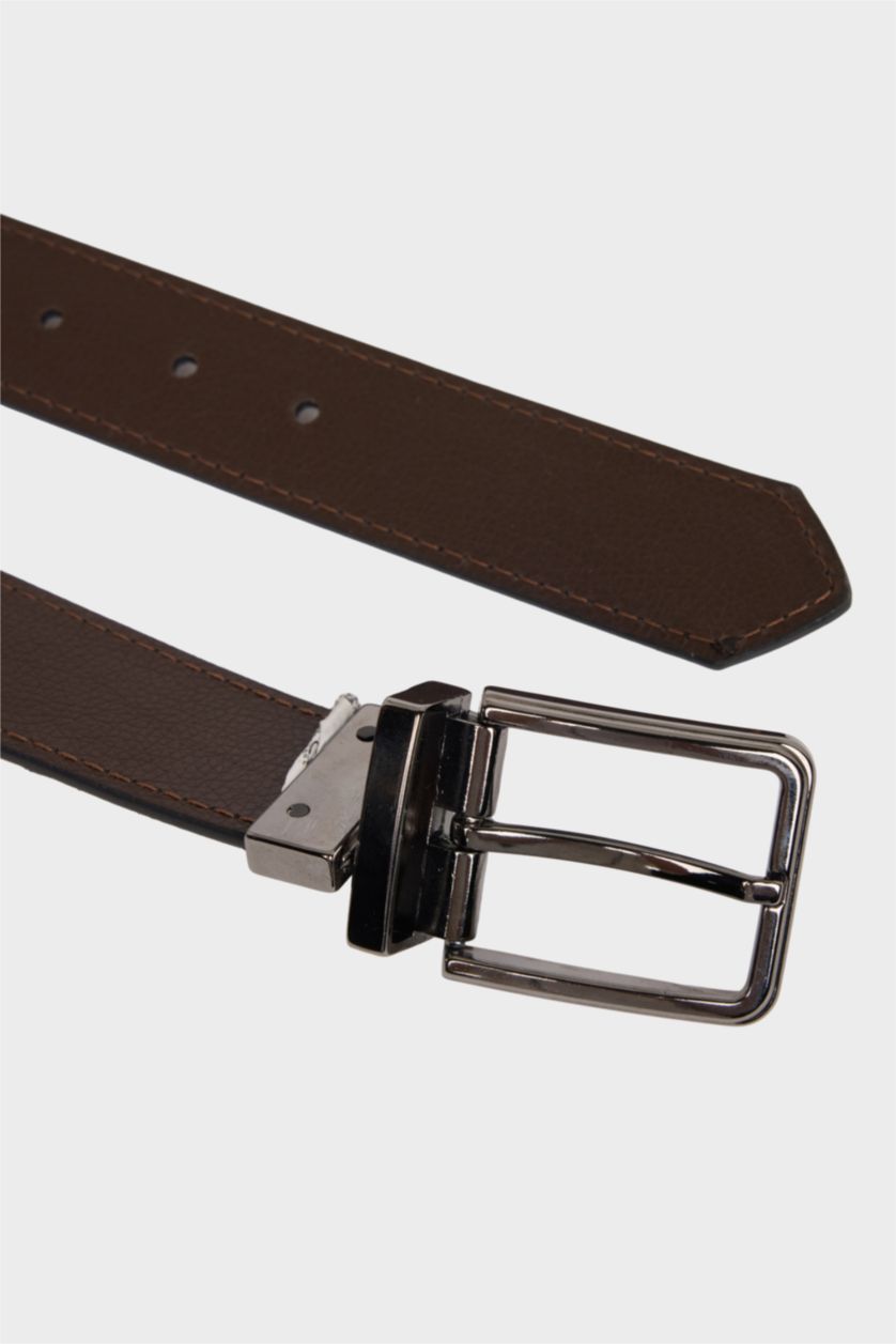 Erkek Karma Erkek Dikdörtgen Toka Suni Deri Jean Kemeri