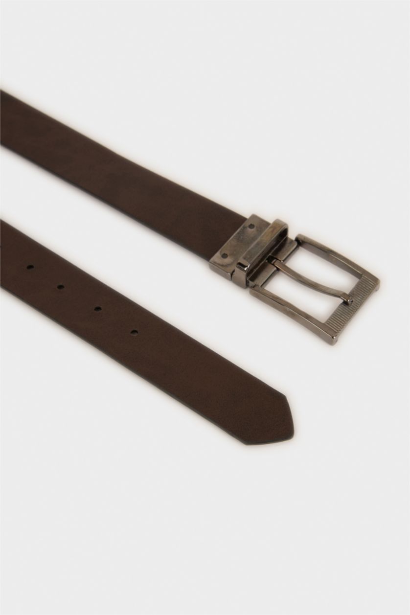 Erkek Karma Erkek Dikdörtgen Toka Suni Deri Jean Kemeri