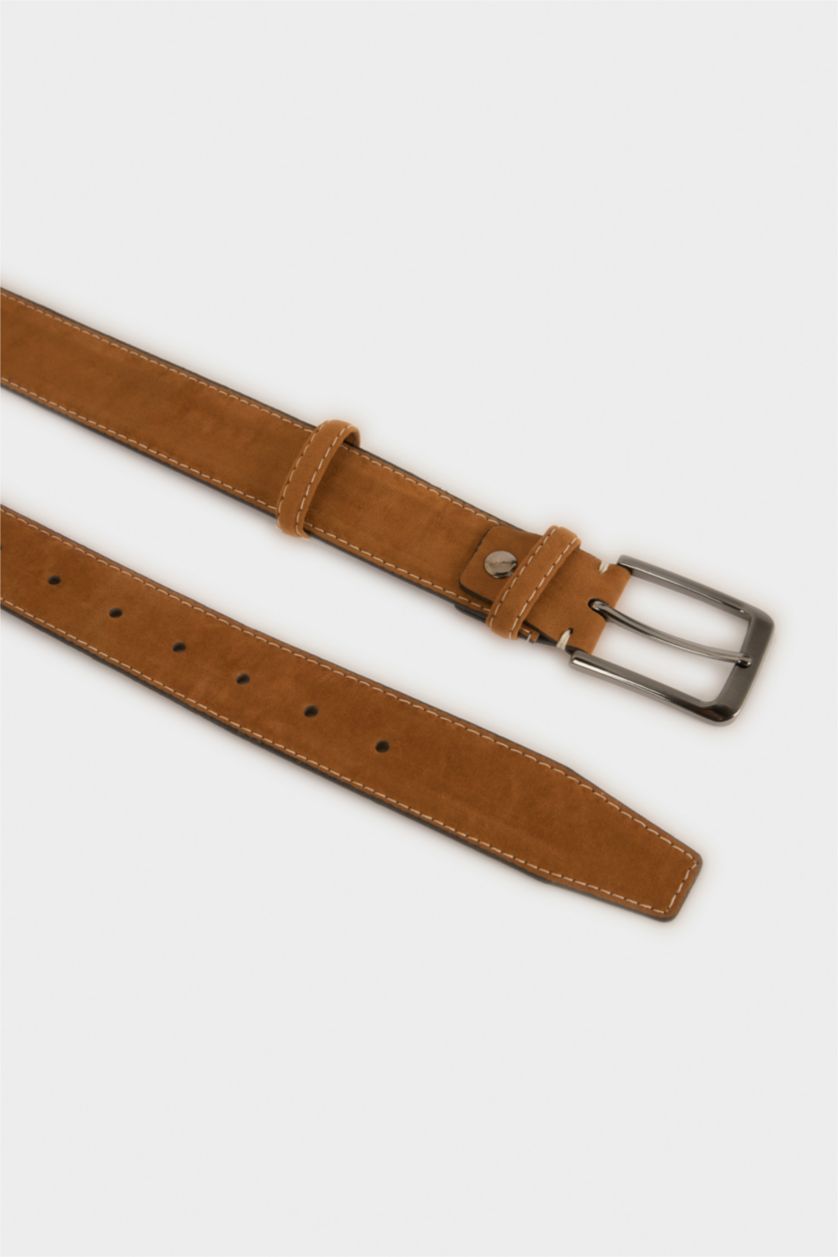 Erkek Vizon Erkek Dikdörtgen Toka Suni Deri Klasik Kemer