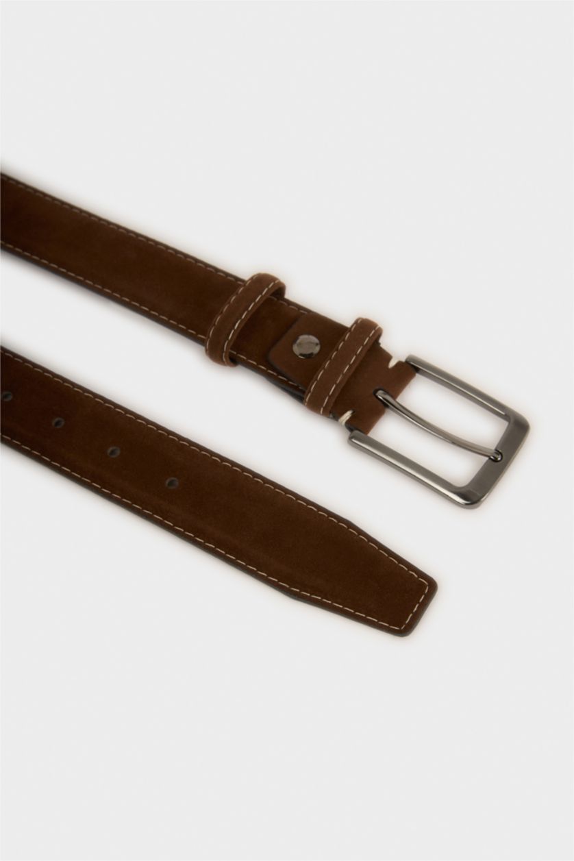 Erkek Taba Erkek Dikdörtgen Toka Suni Deri Klasik Kemer