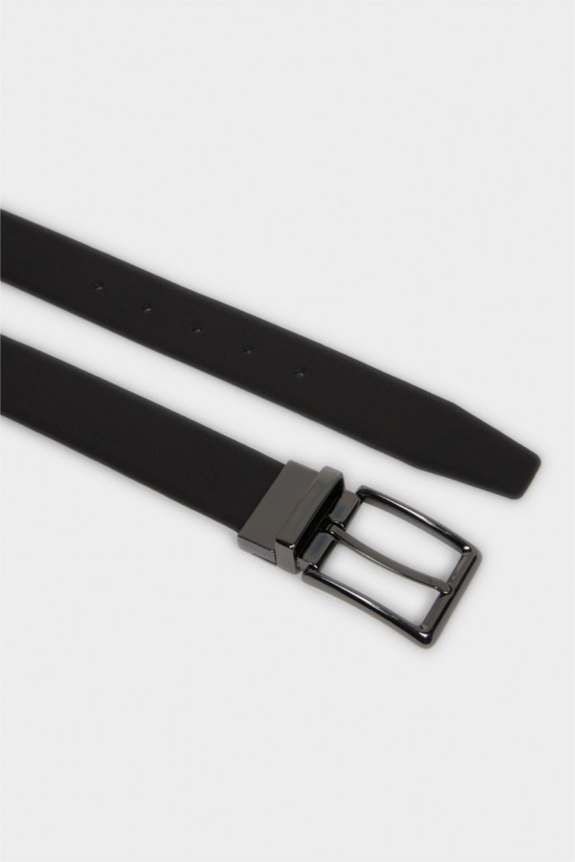 Erkek Karma Erkek Çift Taraflı Toka Suni Deri Jean Kemeri