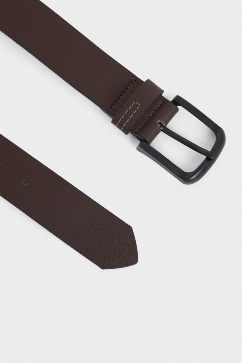 Erkek Kahve Erkek Dikdörtgen Toka Suni Deri Jean Kemeri