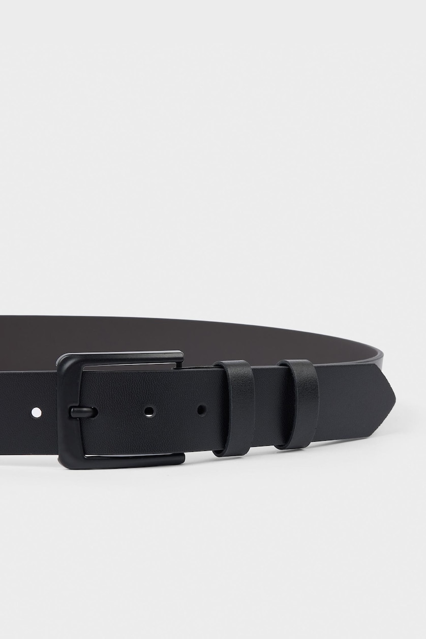 Man Black Man Rectangle Clasp Faux Leather
