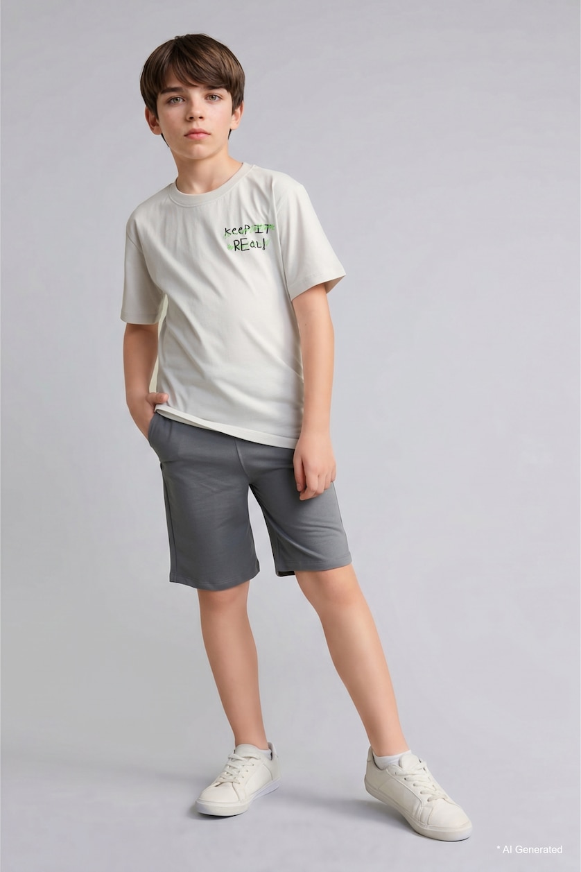 GARÇONS Gris Clair Ensemble T-shirt et Short pour garçon