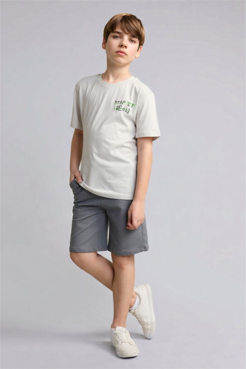 أولاد رمادي فاتح Boy 2 piece Regular Fit Set