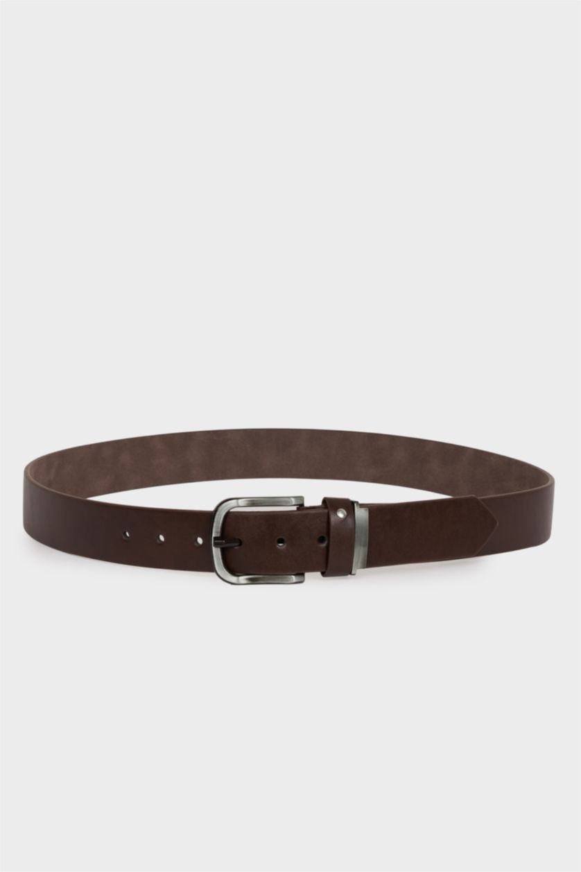 Erkek Kahve Erkek Dikdörtgen Toka Suni Deri Günlük Kemer