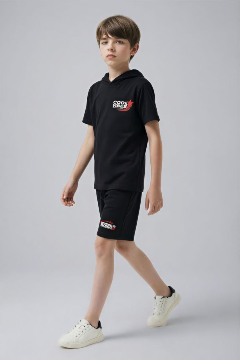 BOYS & TEENS Black 2 piece Oversize Fit Set