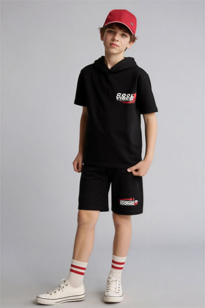 Мальчики и подростки Черный Комплект из свитшотной ткани для мальчиков из 2 предметов