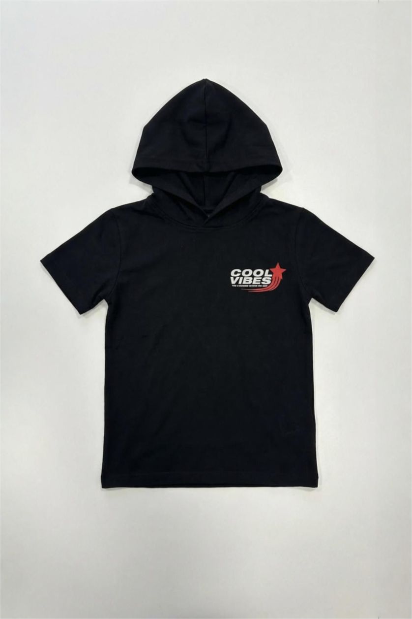 Erkek Çocuk - Genç Erkek Siyah Sweatshirt Kumaşı 2'li Takım Erkek Çocuk