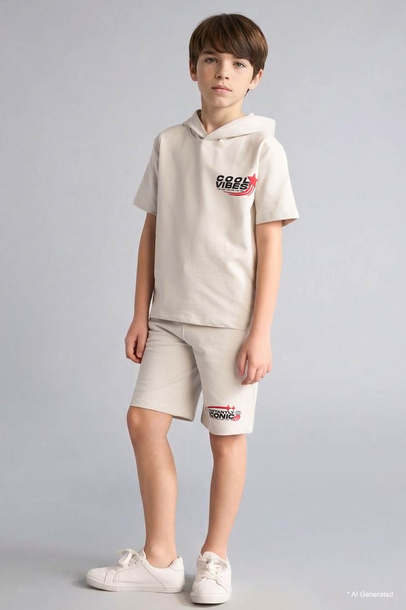 Young Boys - Teen Boys Light Grey Boy Sweatshirt Fabric 2 Piece Set