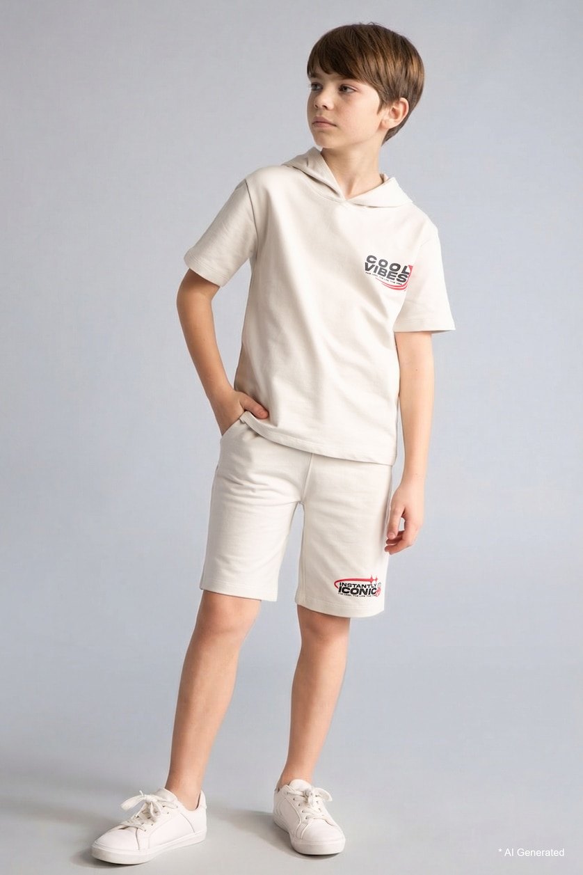 Young Boys - Teen Boys Light Grey Boy Sweatshirt Fabric 2 Piece Set