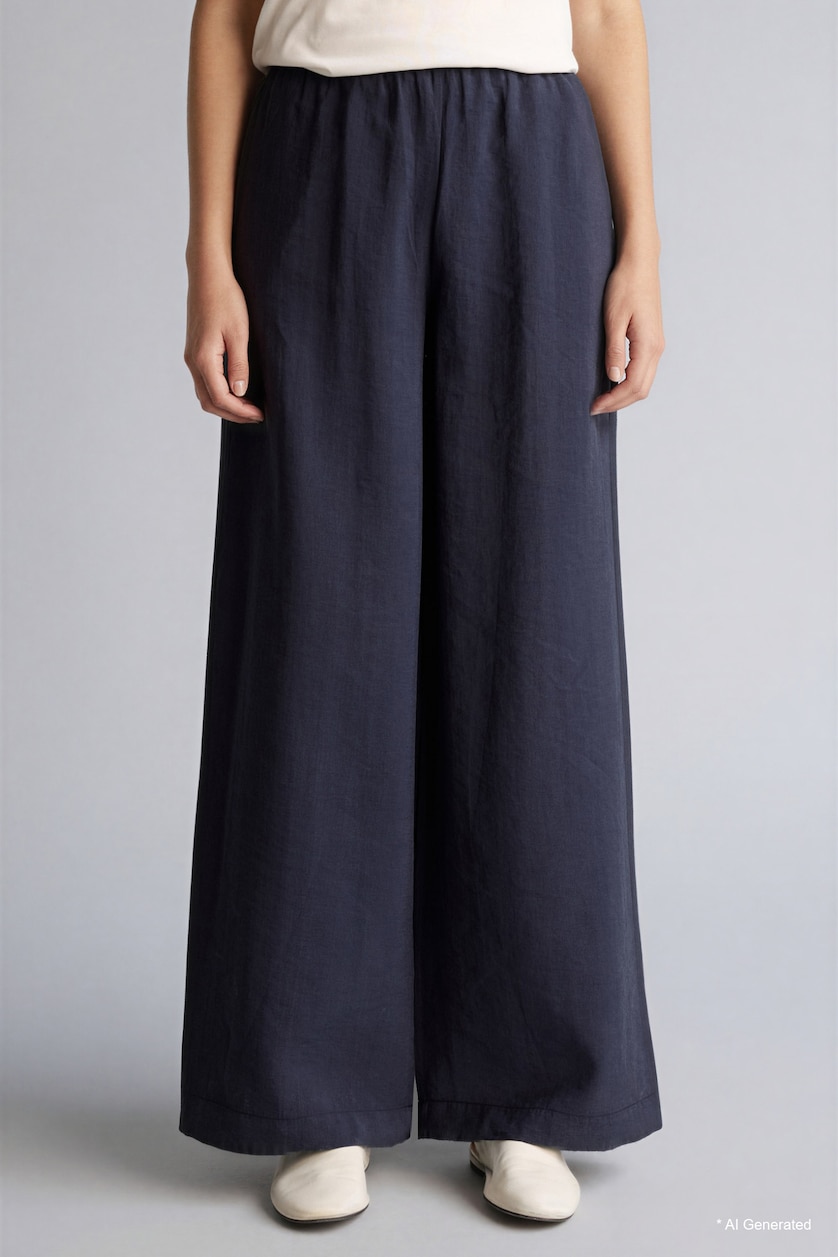 Kadın Lacivert Relaxed Fit Modal Pantolon