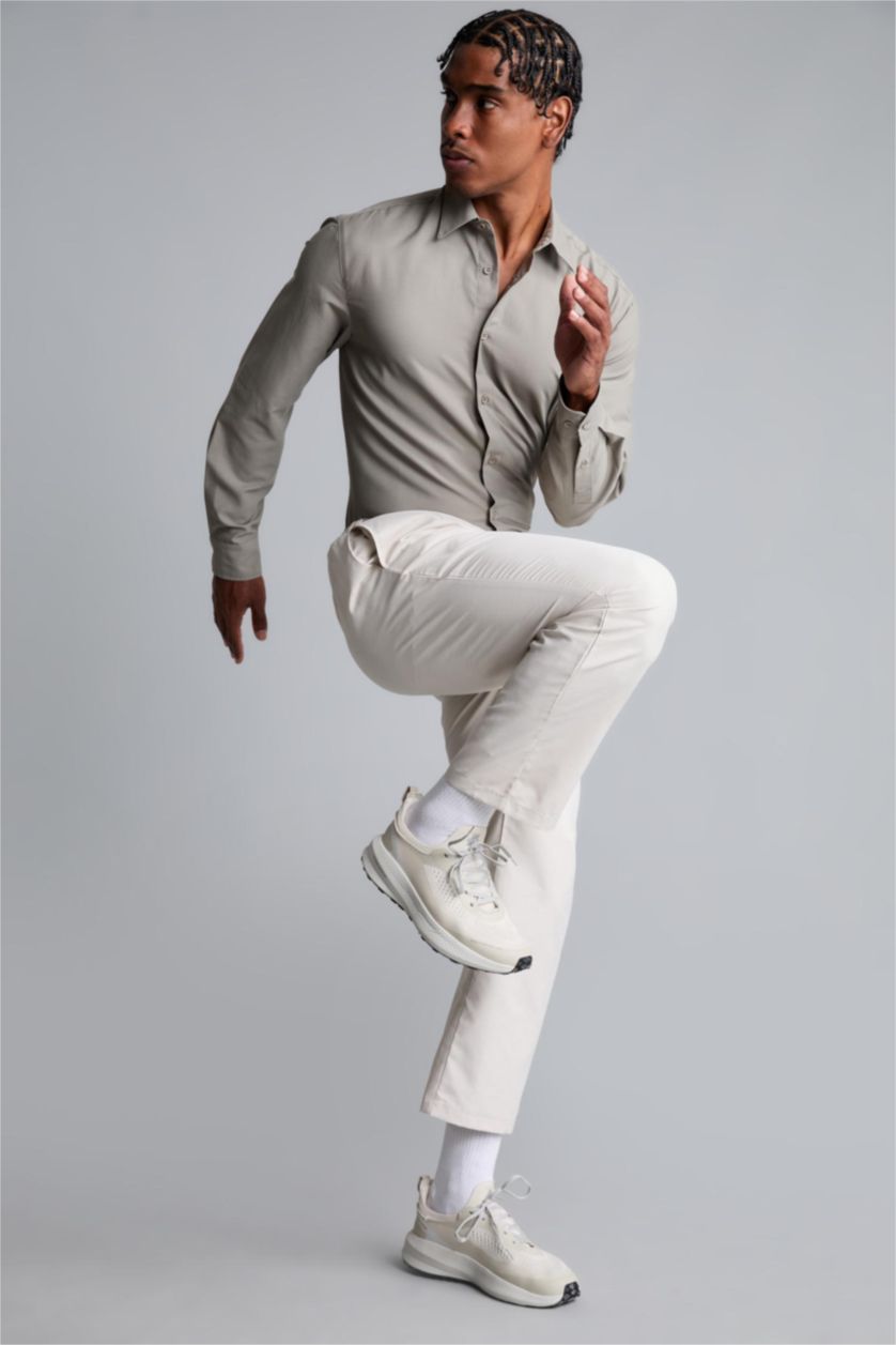 Men Beige Relax Fit Trousers