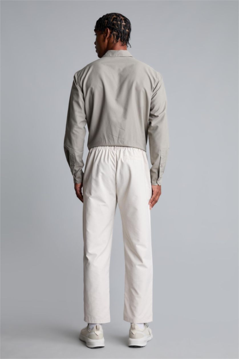 Men Beige Relax Fit Trousers