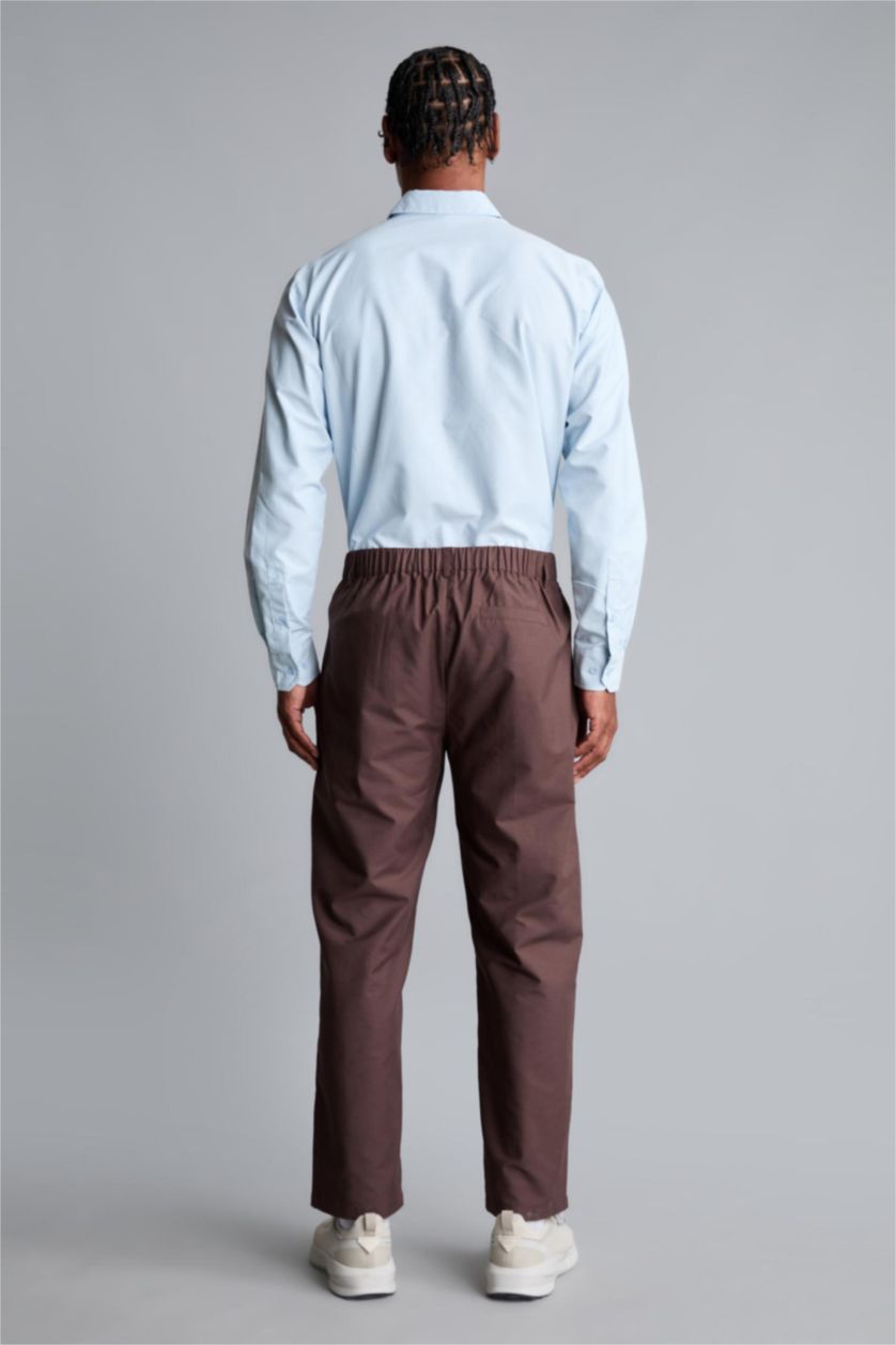 رجال بني Relax Fit Trousers