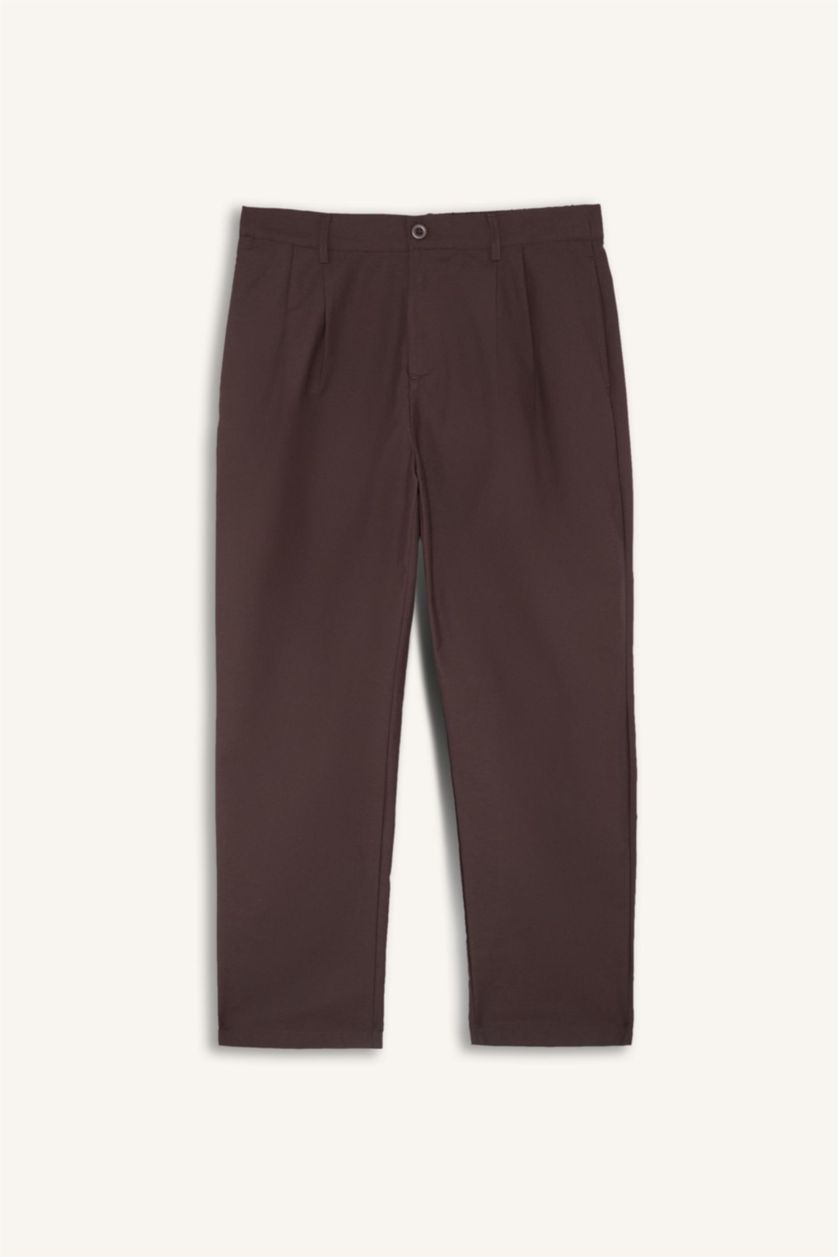 رجال بني Relax Fit Trousers