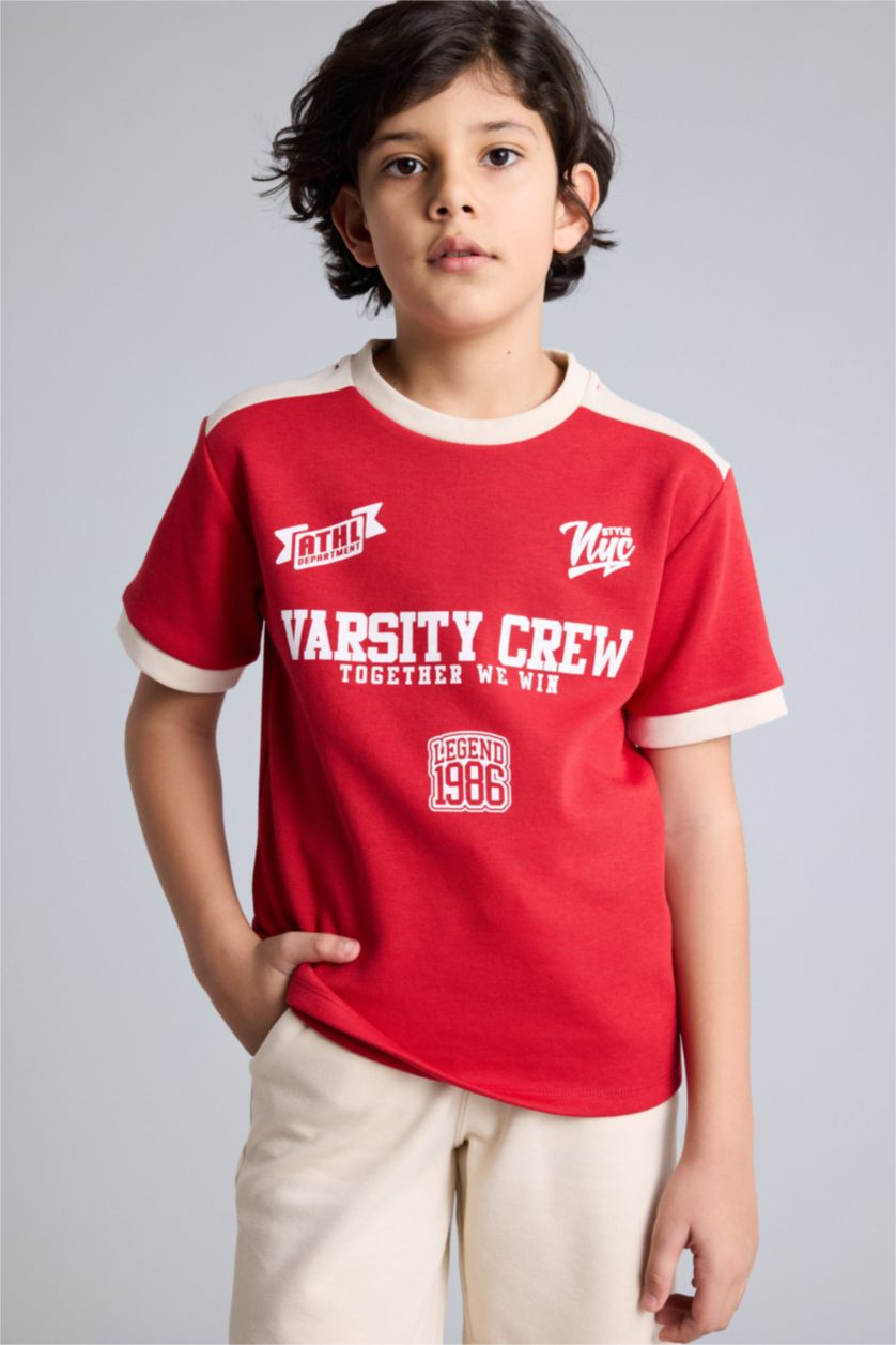 Erkek Çocuk - Genç Erkek Kırmızı Tişört Şort 2'li Takım Erkek Çocuk